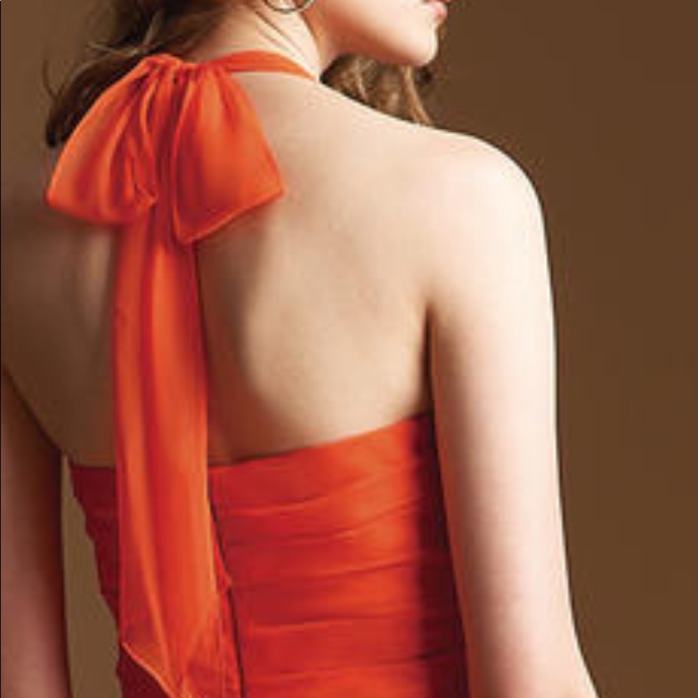 Chiffon hi low tie halter prom or wedding - Picture 6 of 11